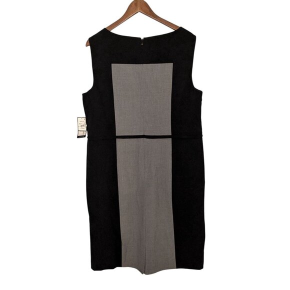 Nine West Womens The Essential Dress Size 16 Black Gray Color block Sleeveless - Picture 4 of 6